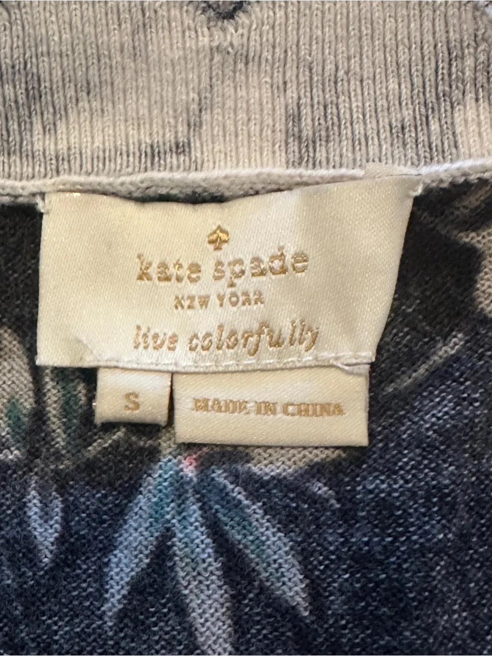 kate spade cream and navy label sweater